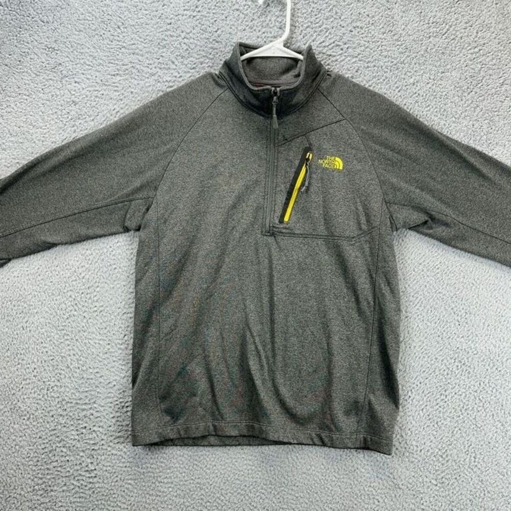 The North Face Pullover Jacket Adult Medium Grey Quarter Zip Outdoor Casual Mens